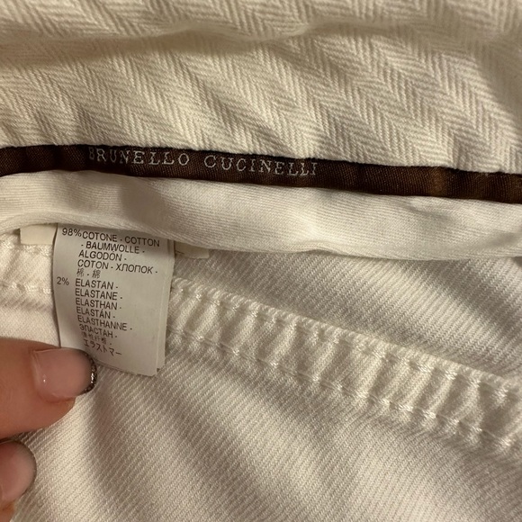 Brunello Cucinelli Low-Rise White Denim Skinny Jeans size 2 US 38 IT - Picture 5 of 6
